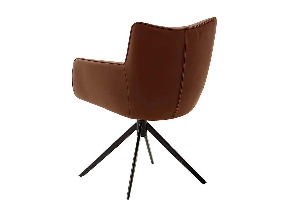 Leder Armlehnstühle drehbar Gestell aus Metall (2er Set)