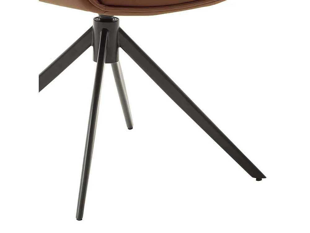 Leder Armlehnstühle drehbar Gestell aus Metall (2er Set)