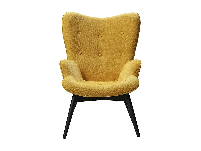 Polstersessel in Gelb Webstoff Skandi Design