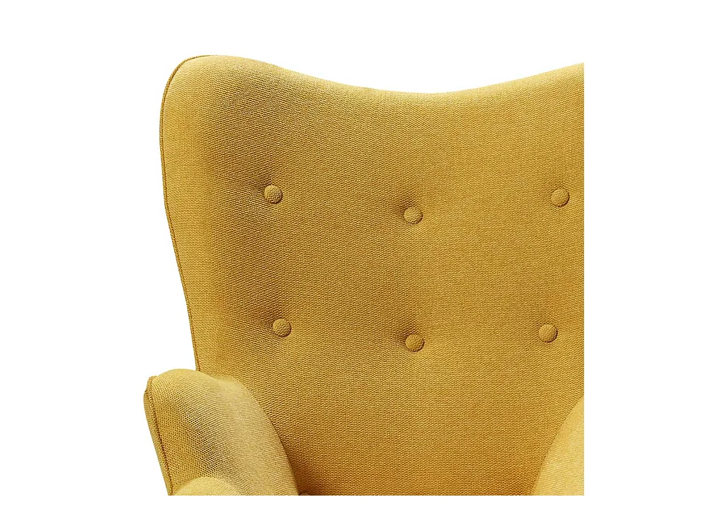 Polstersessel in Gelb Webstoff Skandi Design