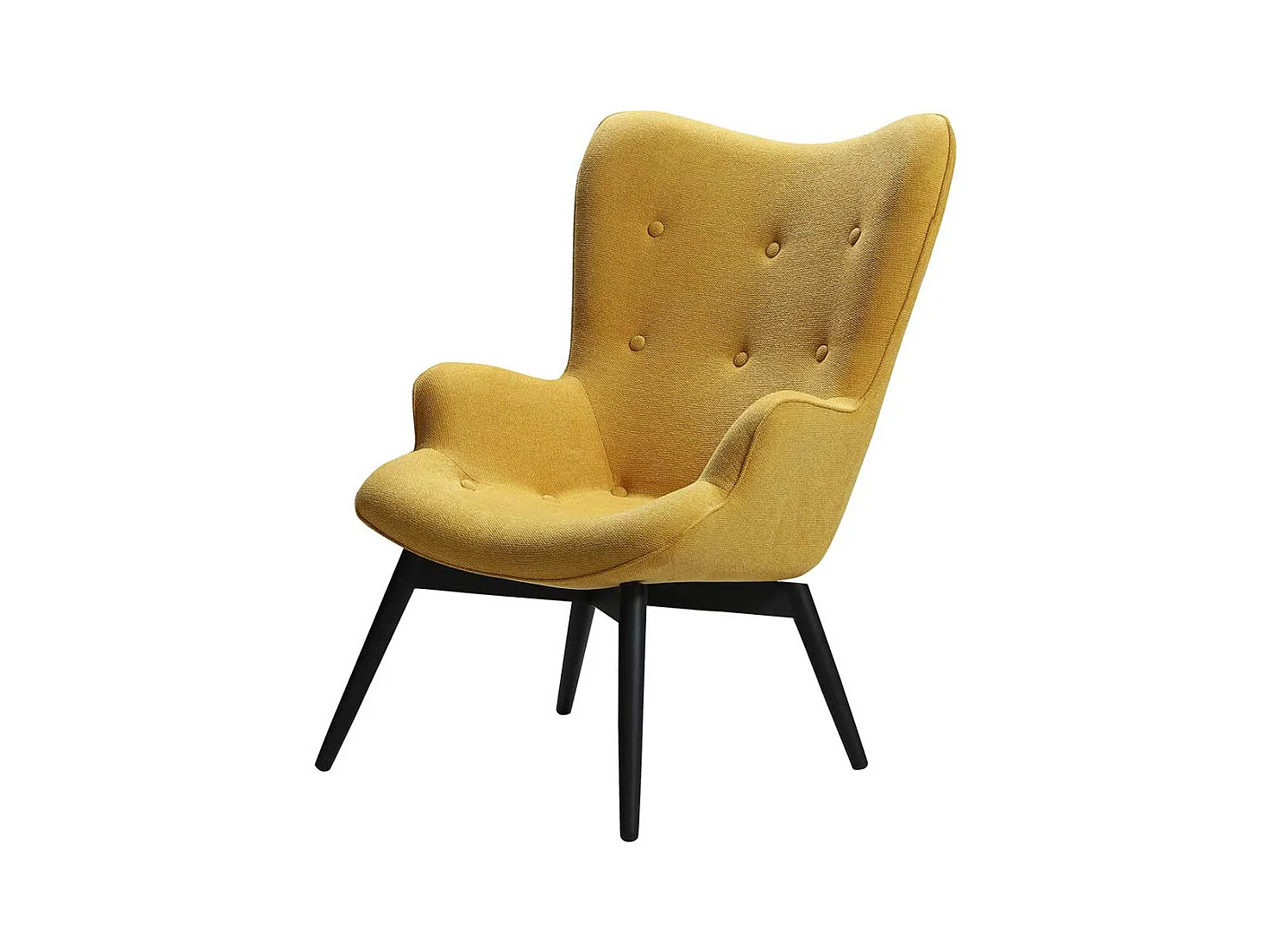 Polstersessel in Gelb Webstoff Skandi Design