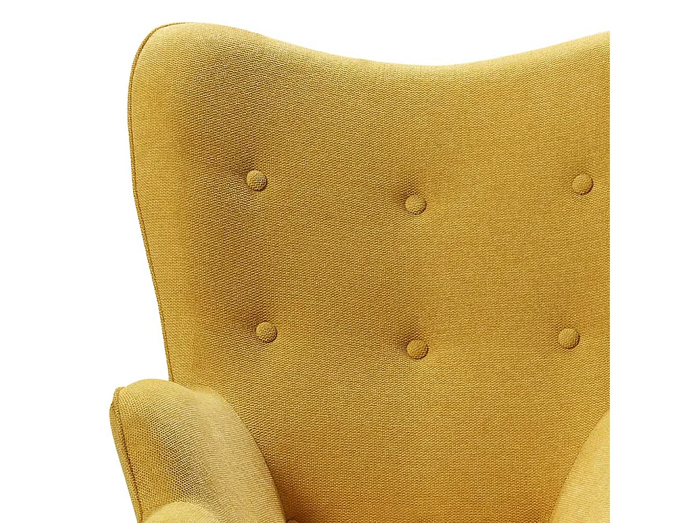 Polstersessel in Gelb Webstoff Skandi Design