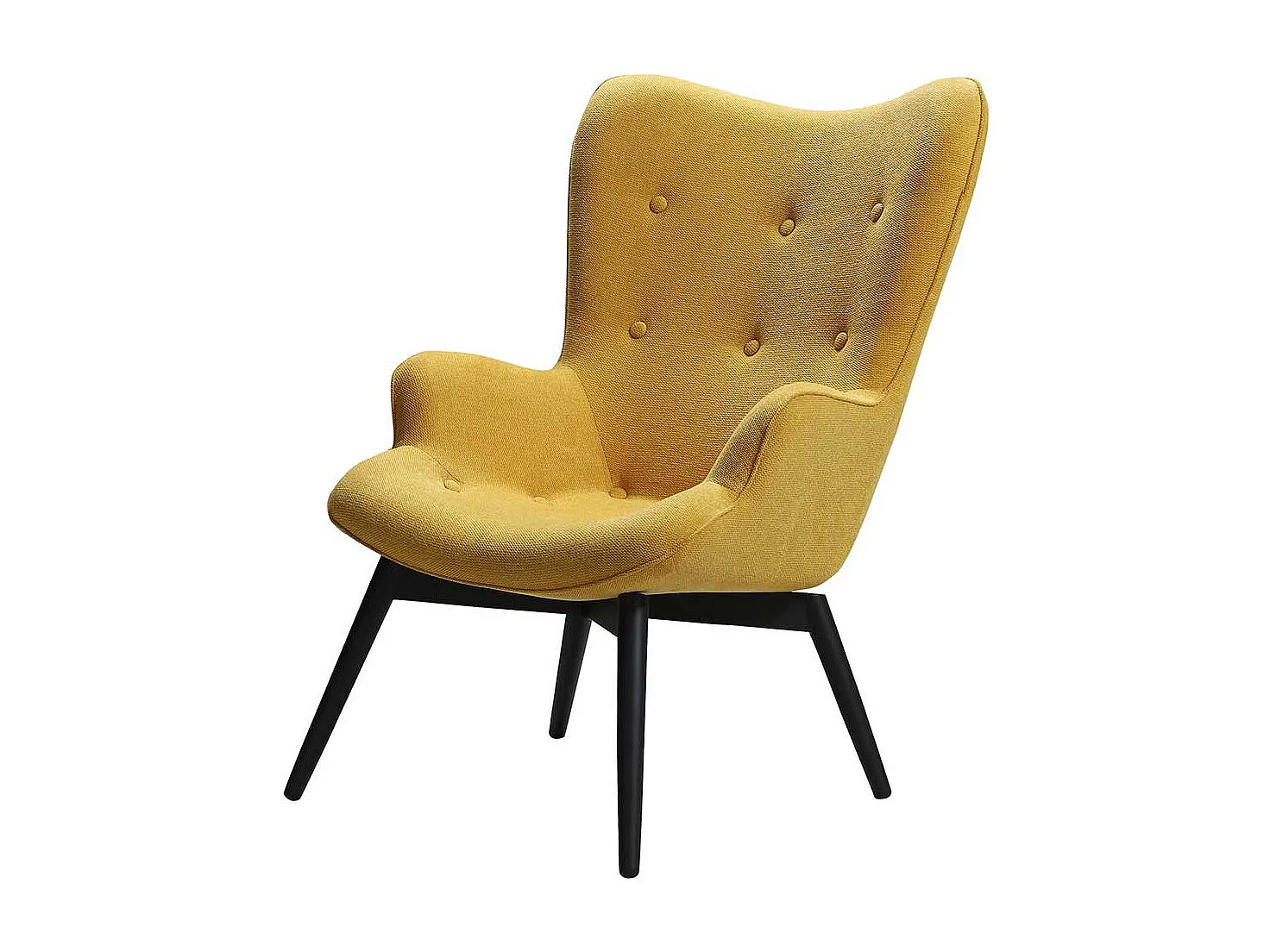 Polstersessel in Gelb Webstoff Skandi Design