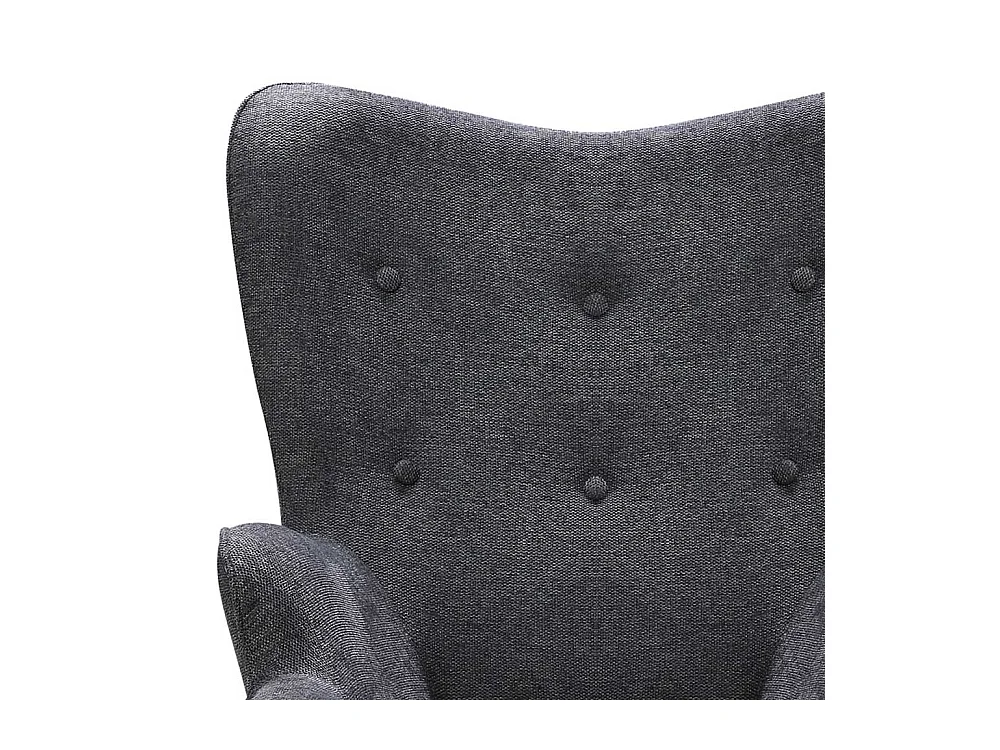 Ohrenbackensessel in Dunkelgrau Webstoff Skandi Design