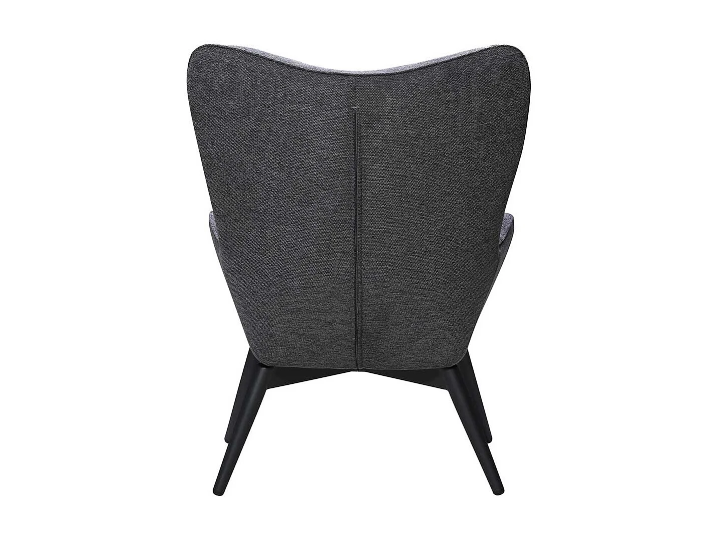 Ohrenbackensessel in Dunkelgrau Webstoff Skandi Design