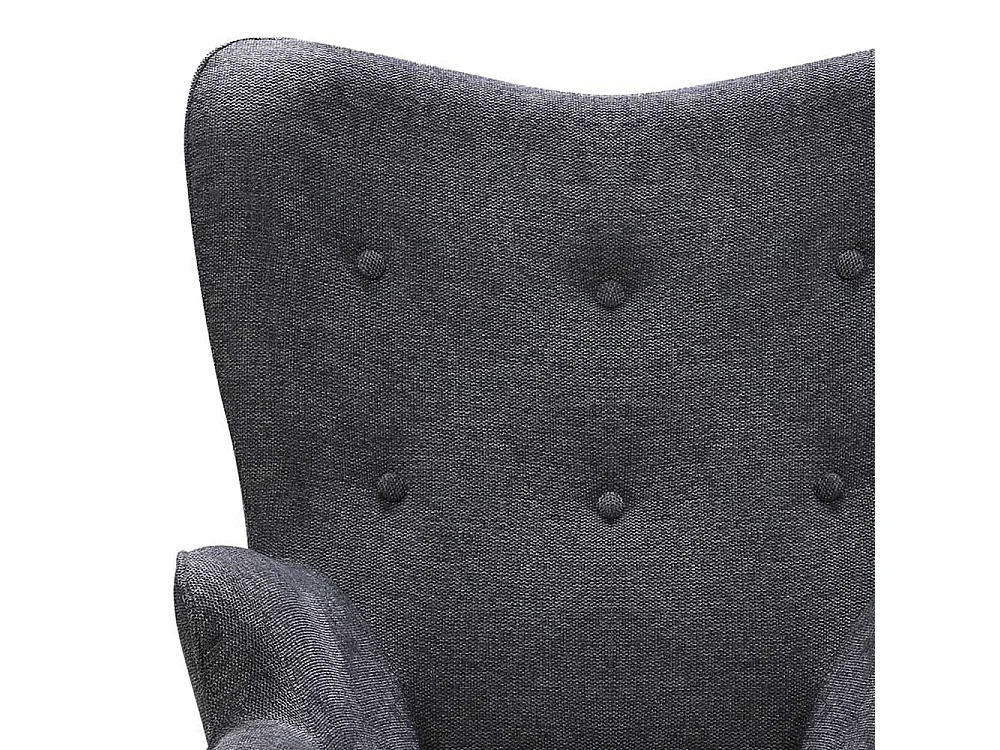 Ohrenbackensessel in Dunkelgrau Webstoff Skandi Design