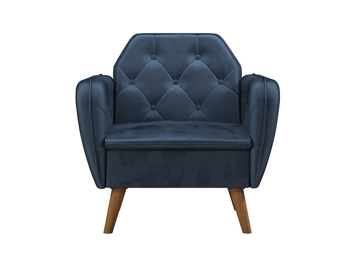 Blauer Polstersessel Retro 83x87x83 cm Samt Bezug