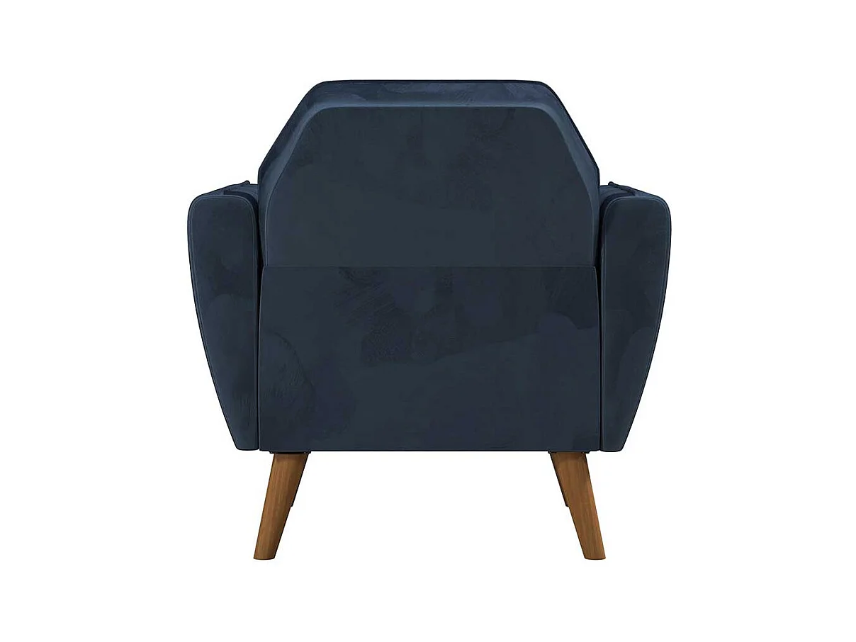 Blauer Polstersessel Retro 83x87x83 cm Samt Bezug