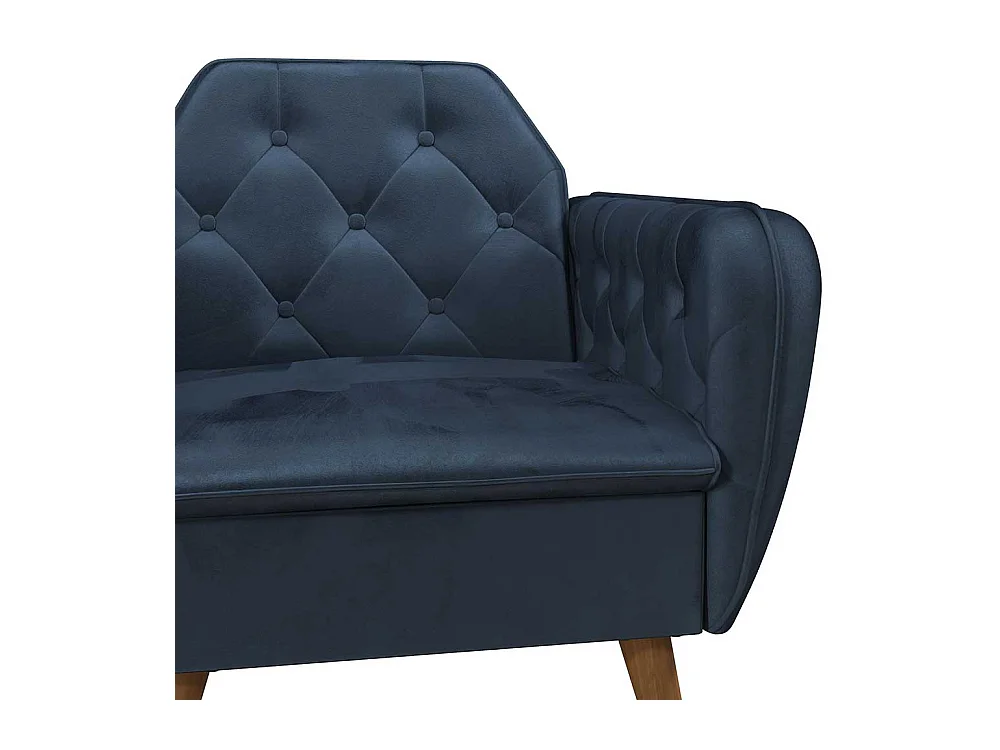 Blauer Polstersessel Retro 83x87x83 cm Samt Bezug