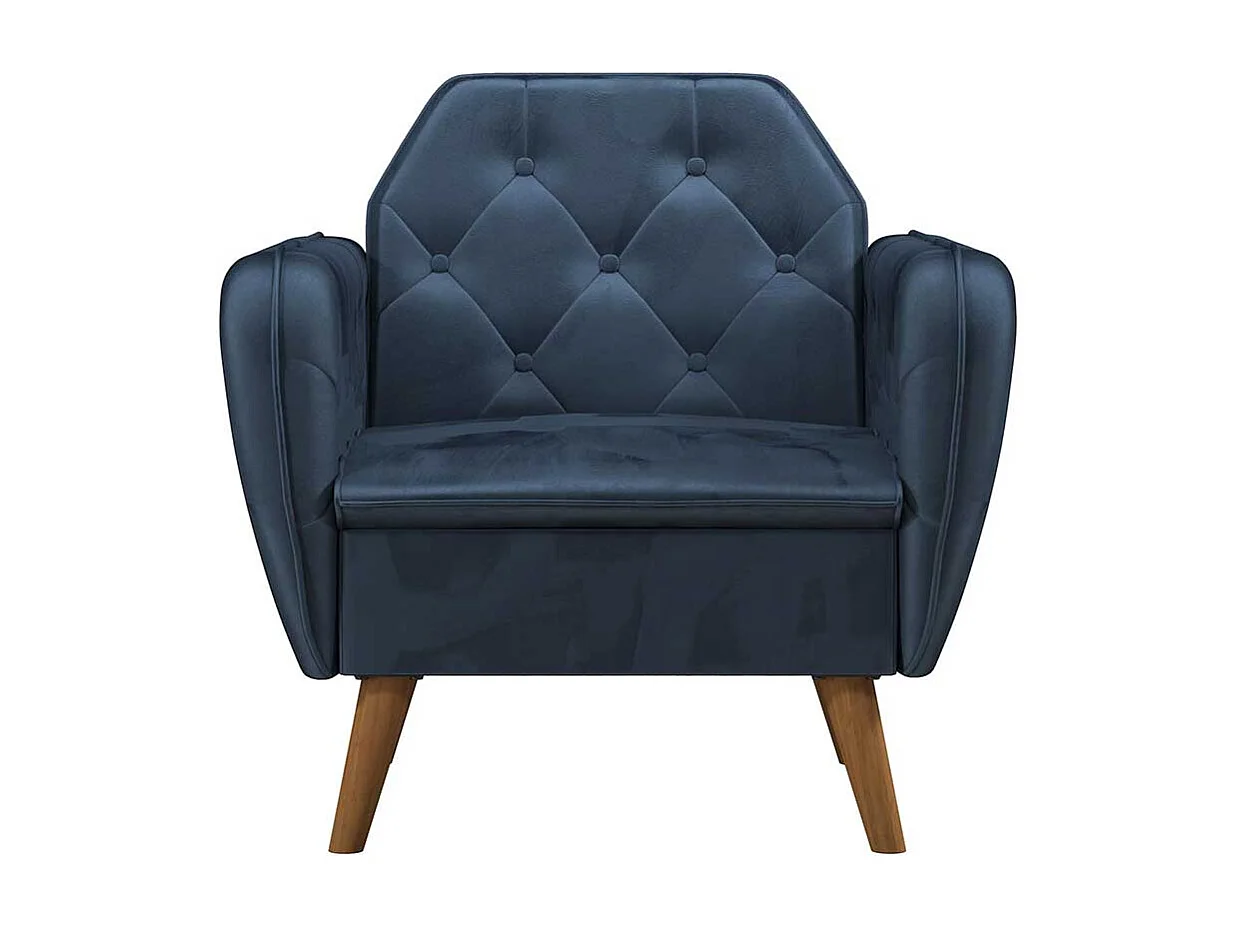 Blauer Polstersessel Retro 83x87x83 cm Samt Bezug