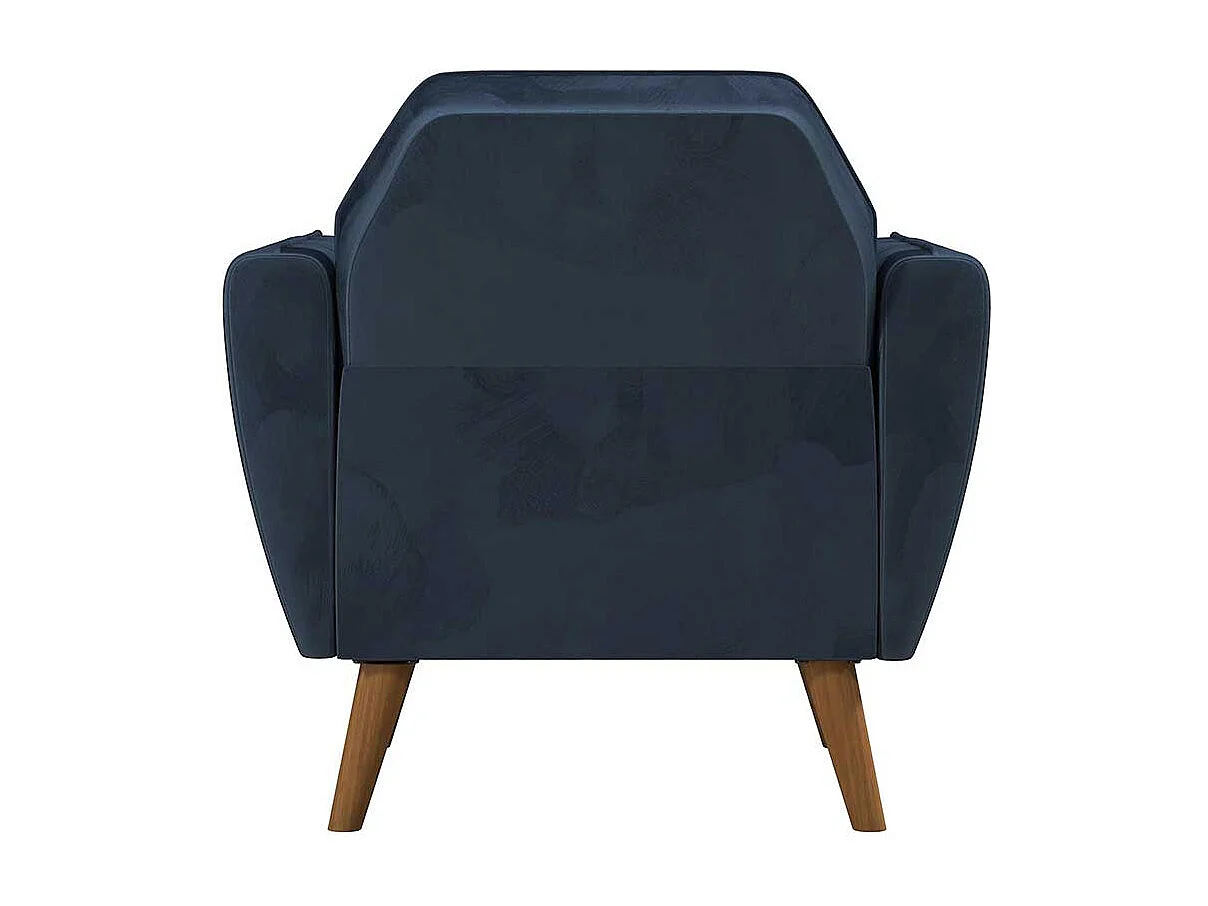 Blauer Polstersessel Retro 83x87x83 cm Samt Bezug