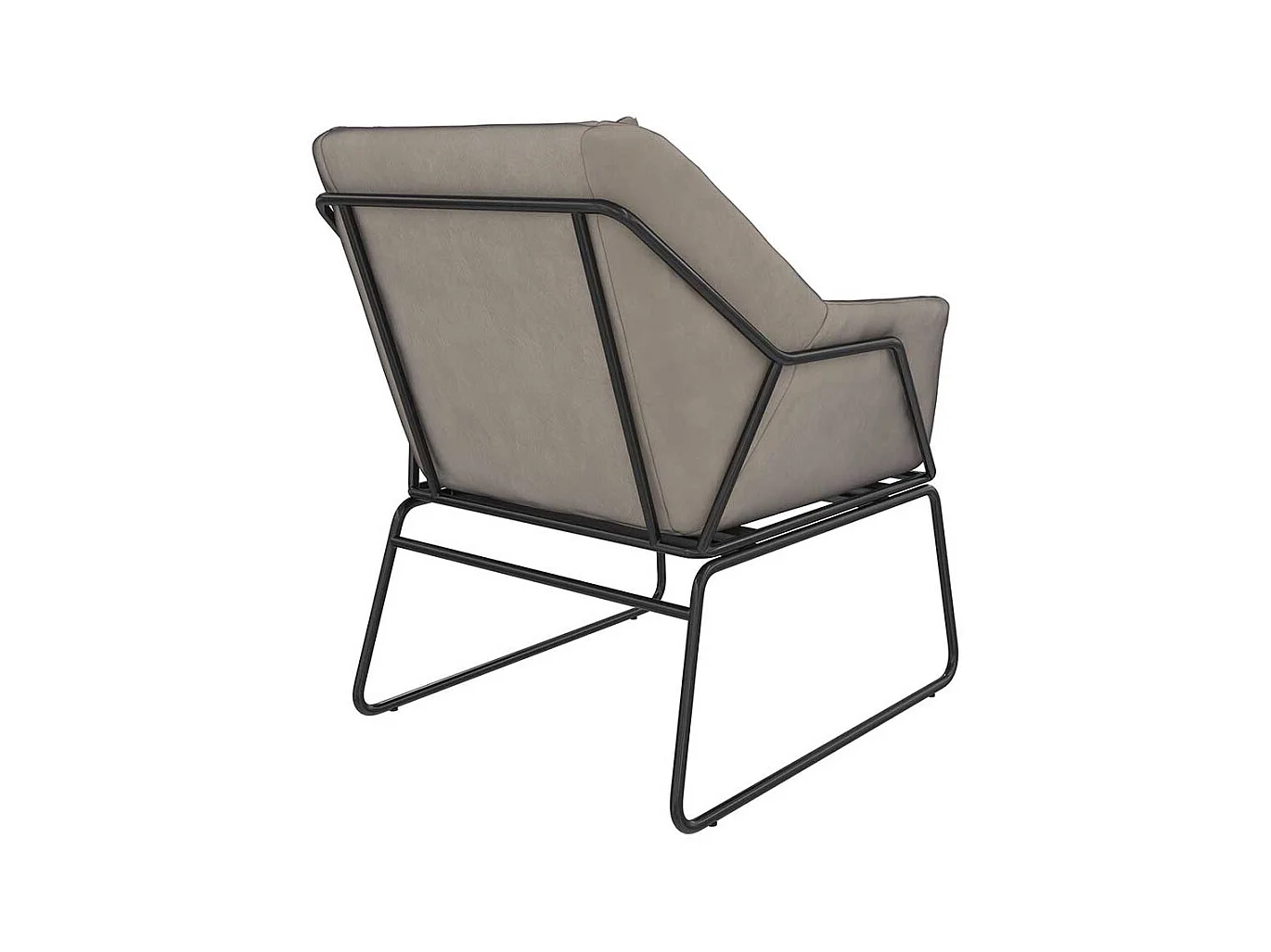 Samt Loft Sessel in Grau und Schwarz Metall Bügelgestell