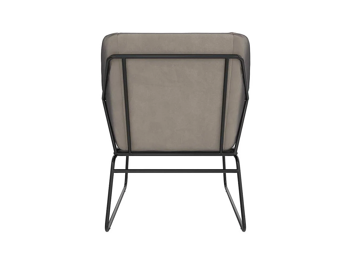 Samt Loft Sessel in Grau und Schwarz Metall Bügelgestell