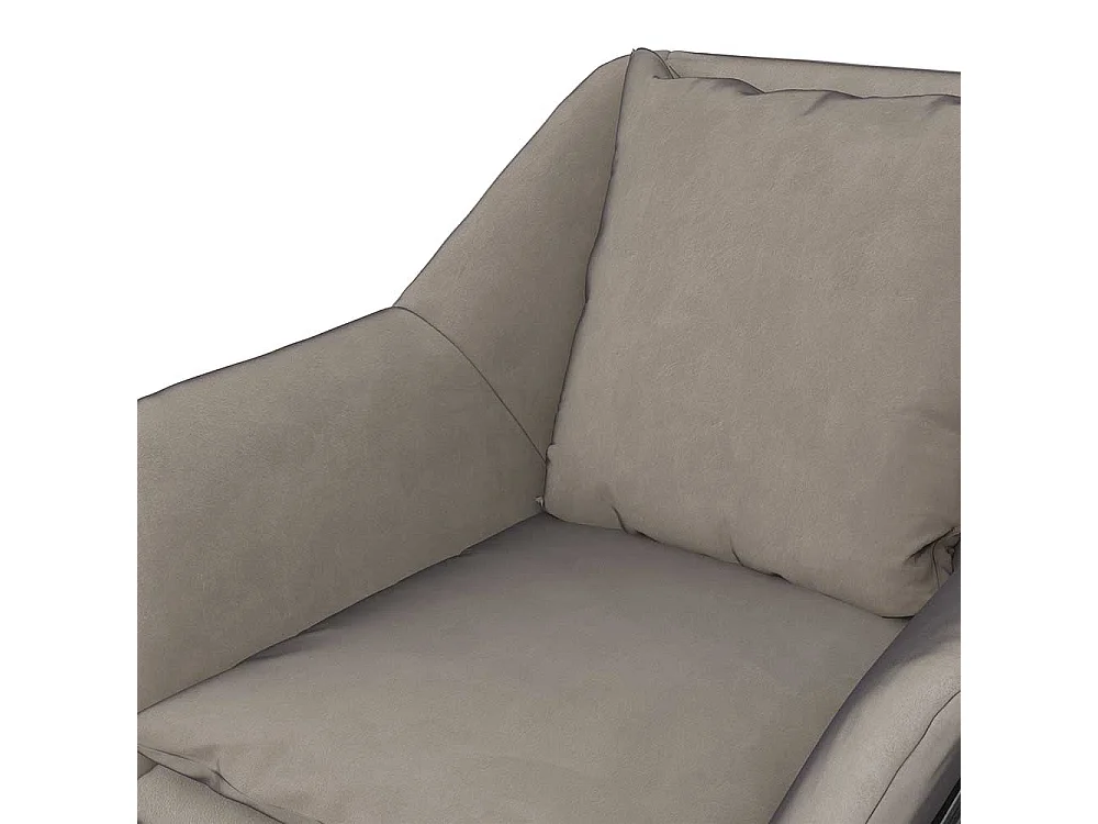 Samt Loft Sessel in Grau und Schwarz Metall Bügelgestell