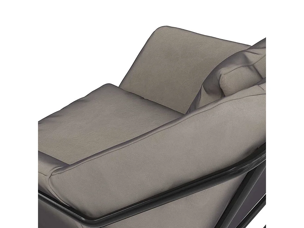 Samt Loft Sessel in Grau und Schwarz Metall Bügelgestell