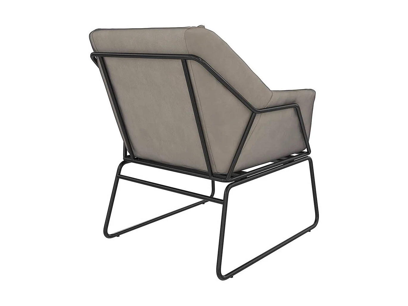 Samt Loft Sessel in Grau und Schwarz Metall Bügelgestell