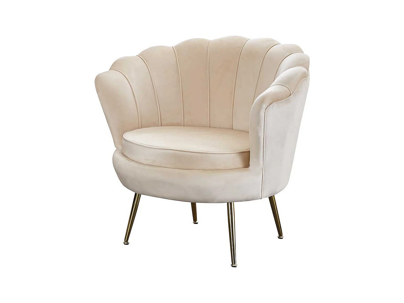 Samt Sessel in Muschelform Retrostil