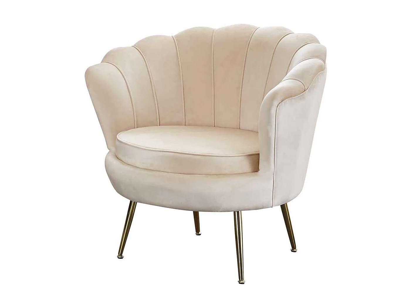 Samt Sessel in Muschelform Retrostil