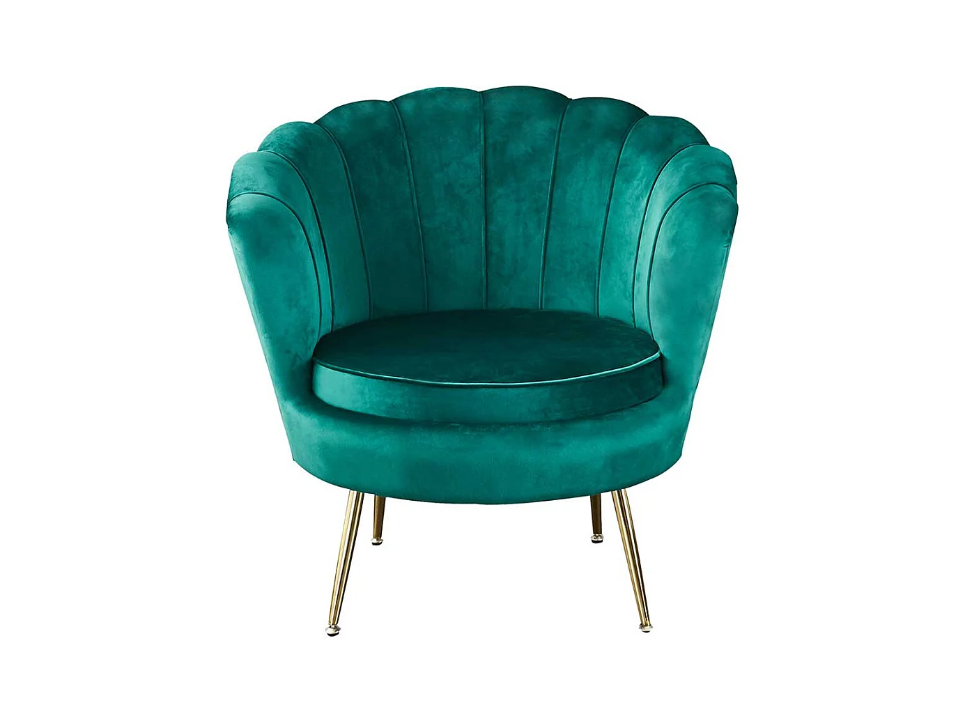 Samt Polstersessel in Grün muschelförmig