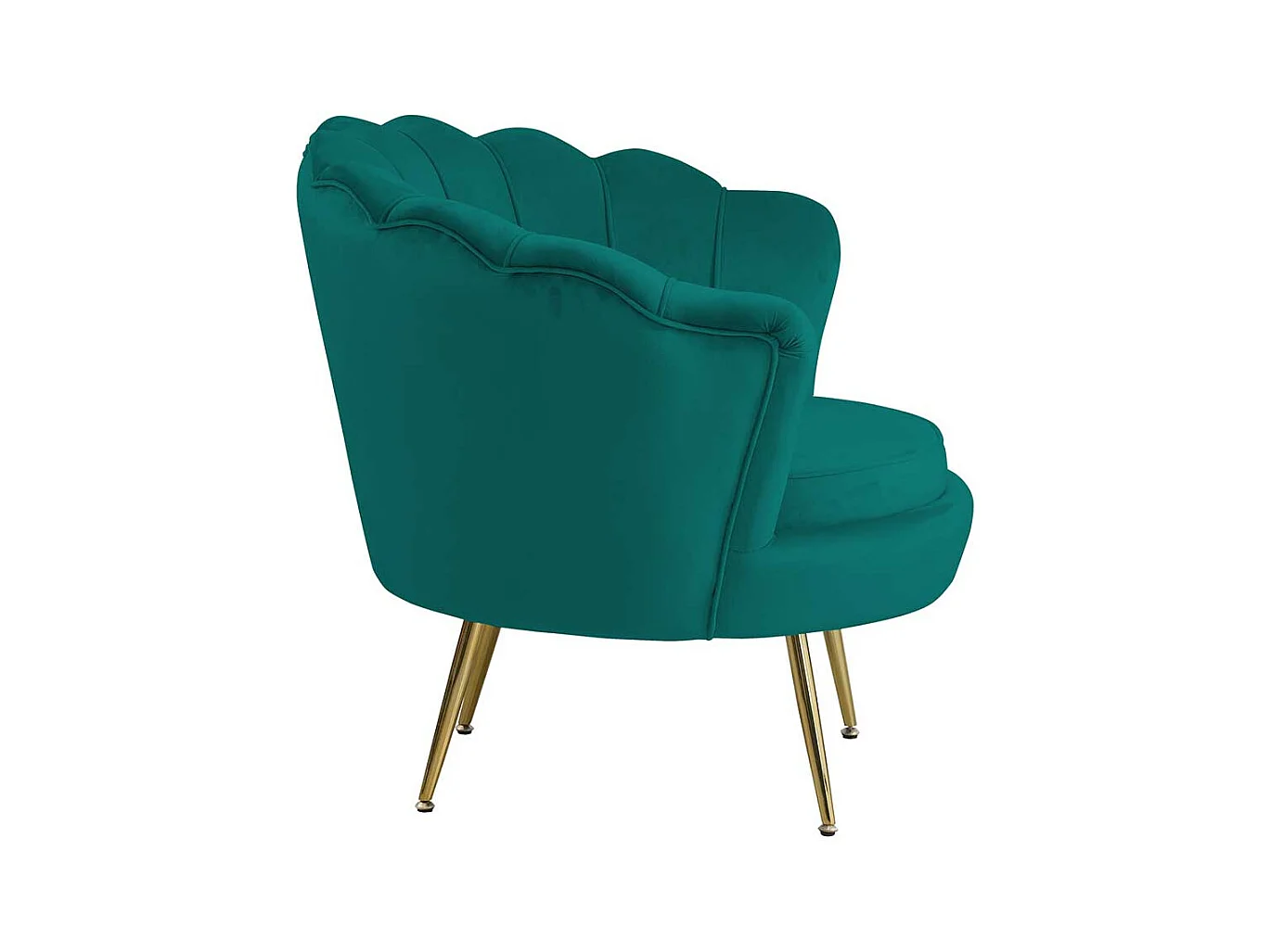 Samt Polstersessel in Grün muschelförmig