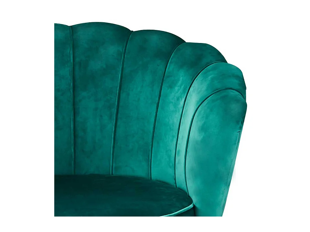 Samt Polstersessel in Grün muschelförmig