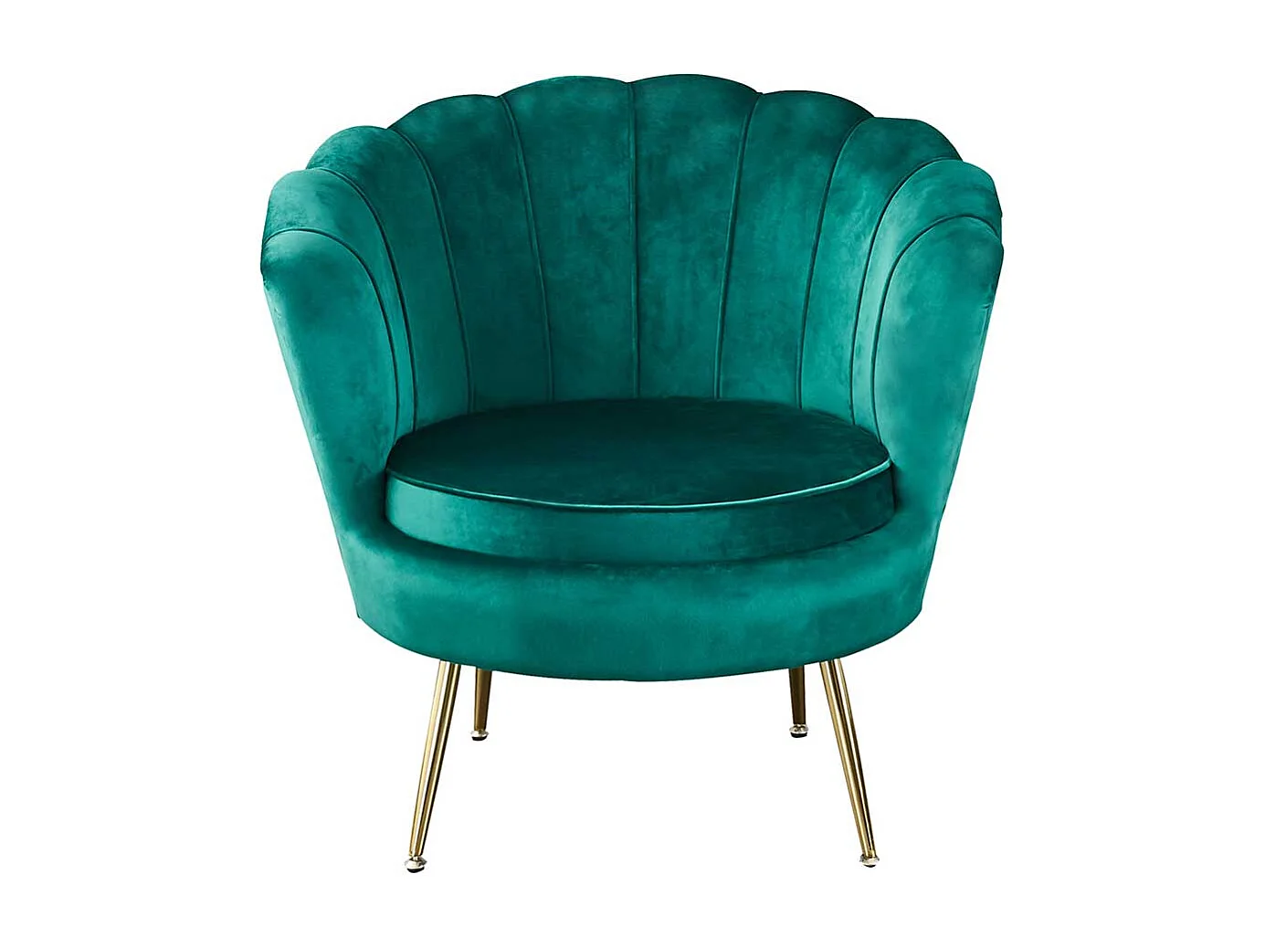 Samt Polstersessel in Grün muschelförmig