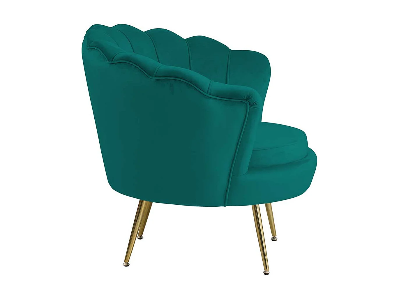 Samt Polstersessel in Grün muschelförmig