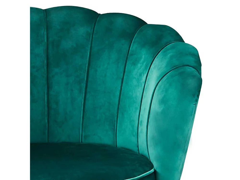 Samt Polstersessel in Grün muschelförmig