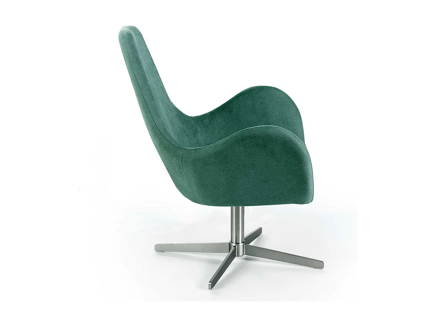 Einzelsessel Retro drehbar in Türkis und Silberfarben 42 cm Sitzhöhe