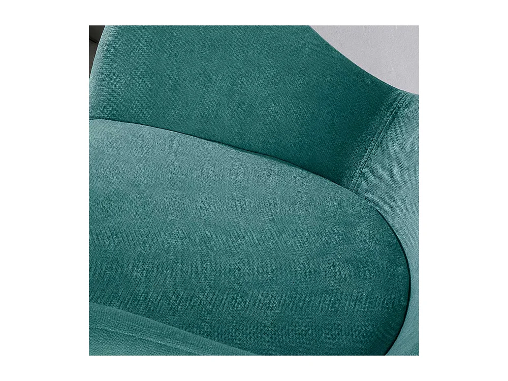 Einzelsessel Retro drehbar in Türkis und Silberfarben 42 cm Sitzhöhe