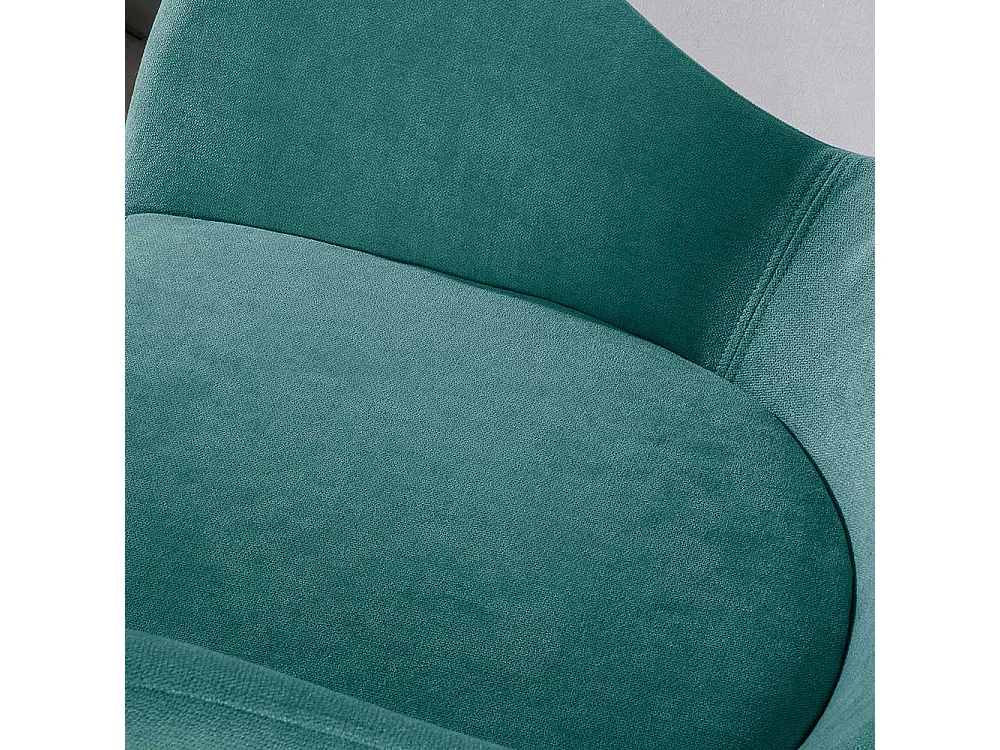 Einzelsessel Retro drehbar in Türkis und Silberfarben 42 cm Sitzhöhe