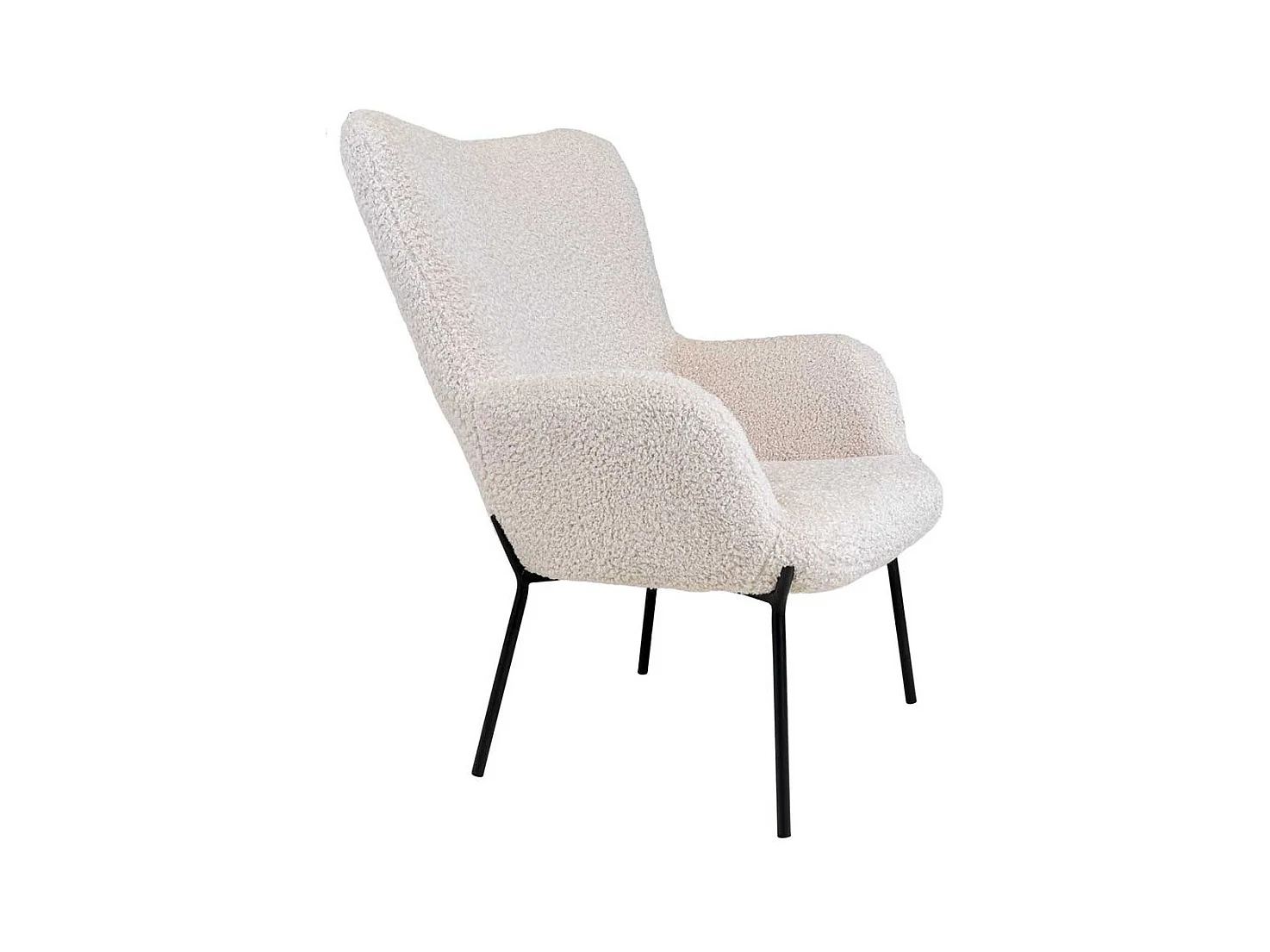 Wohnzimmer Sessel in Weiß Webplüsch