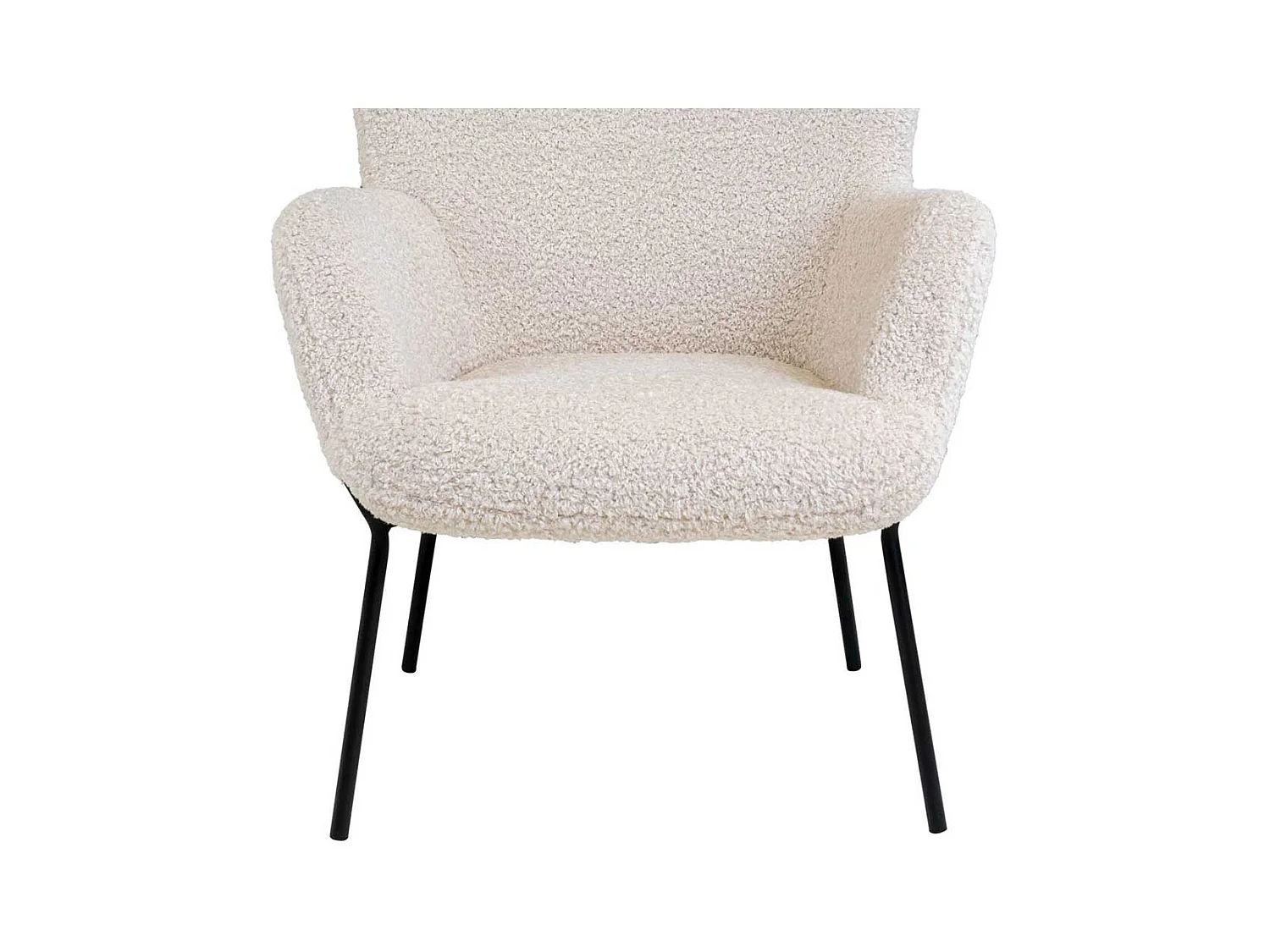Wohnzimmer Sessel in Weiß Webplüsch