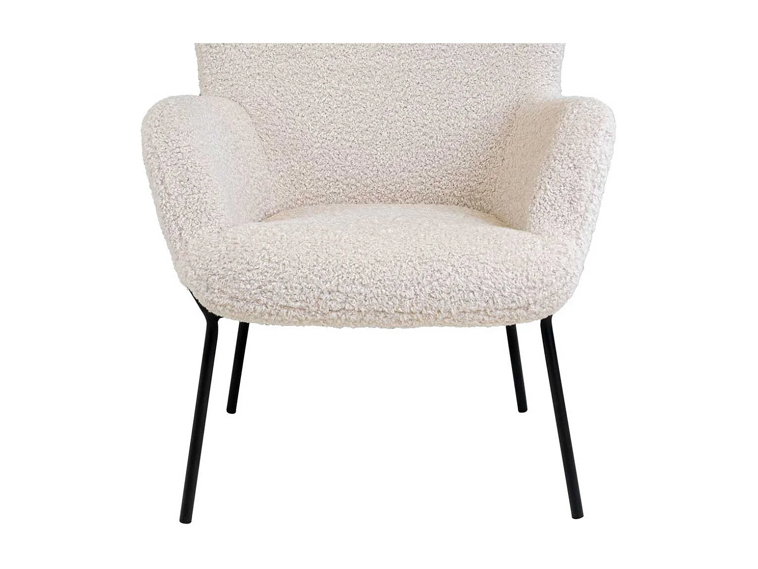 Wohnzimmer Sessel in Weiß Webplüsch