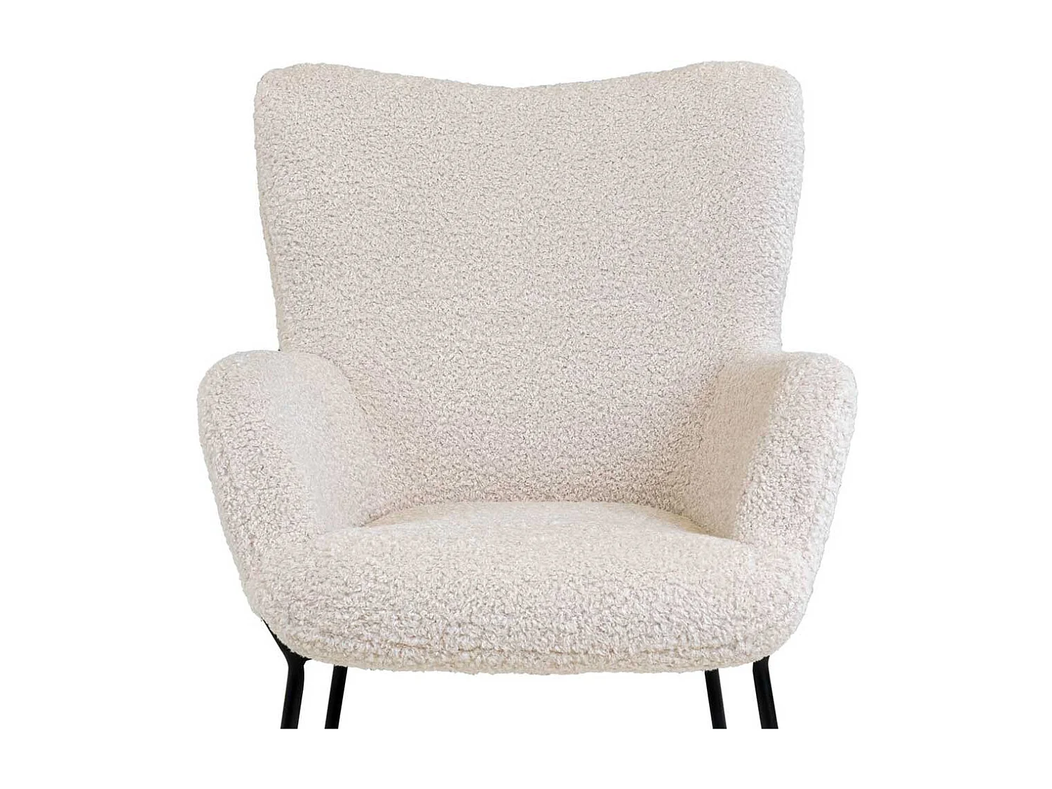 Wohnzimmer Sessel in Weiß Webplüsch