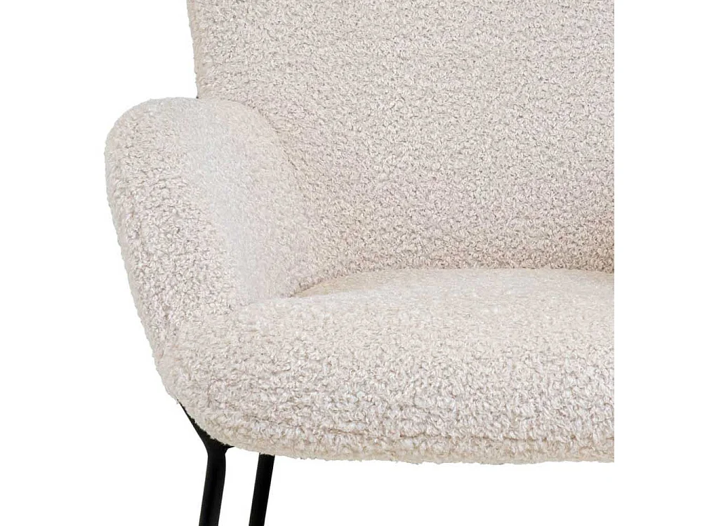 Wohnzimmer Sessel in Weiß Webplüsch