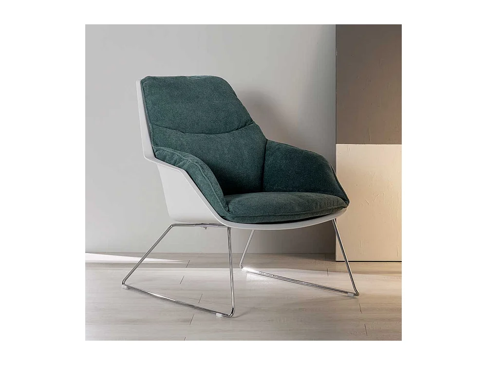 Zwei Sessel Retro Stil aus Kunststoff - Webstoff Metall (2er Set)