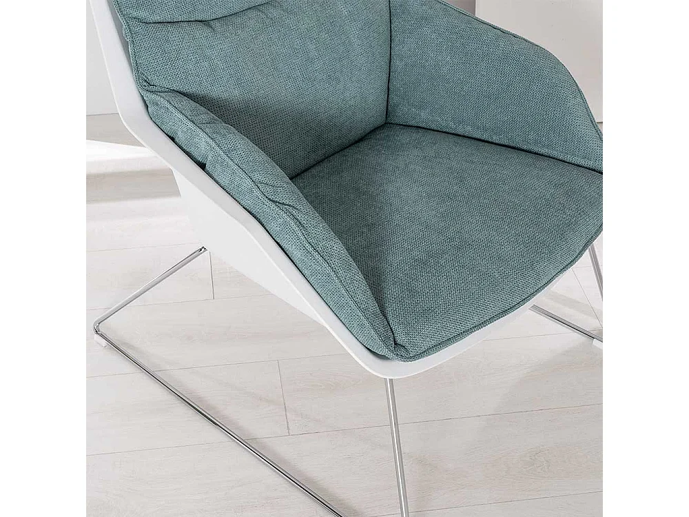 Zwei Sessel Retro Stil aus Kunststoff - Webstoff Metall (2er Set)