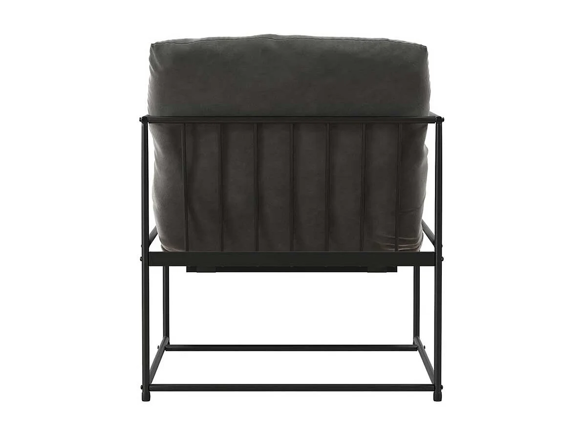 Lounge Polstersessel in Grau und Schwarz Metall Armlehnen