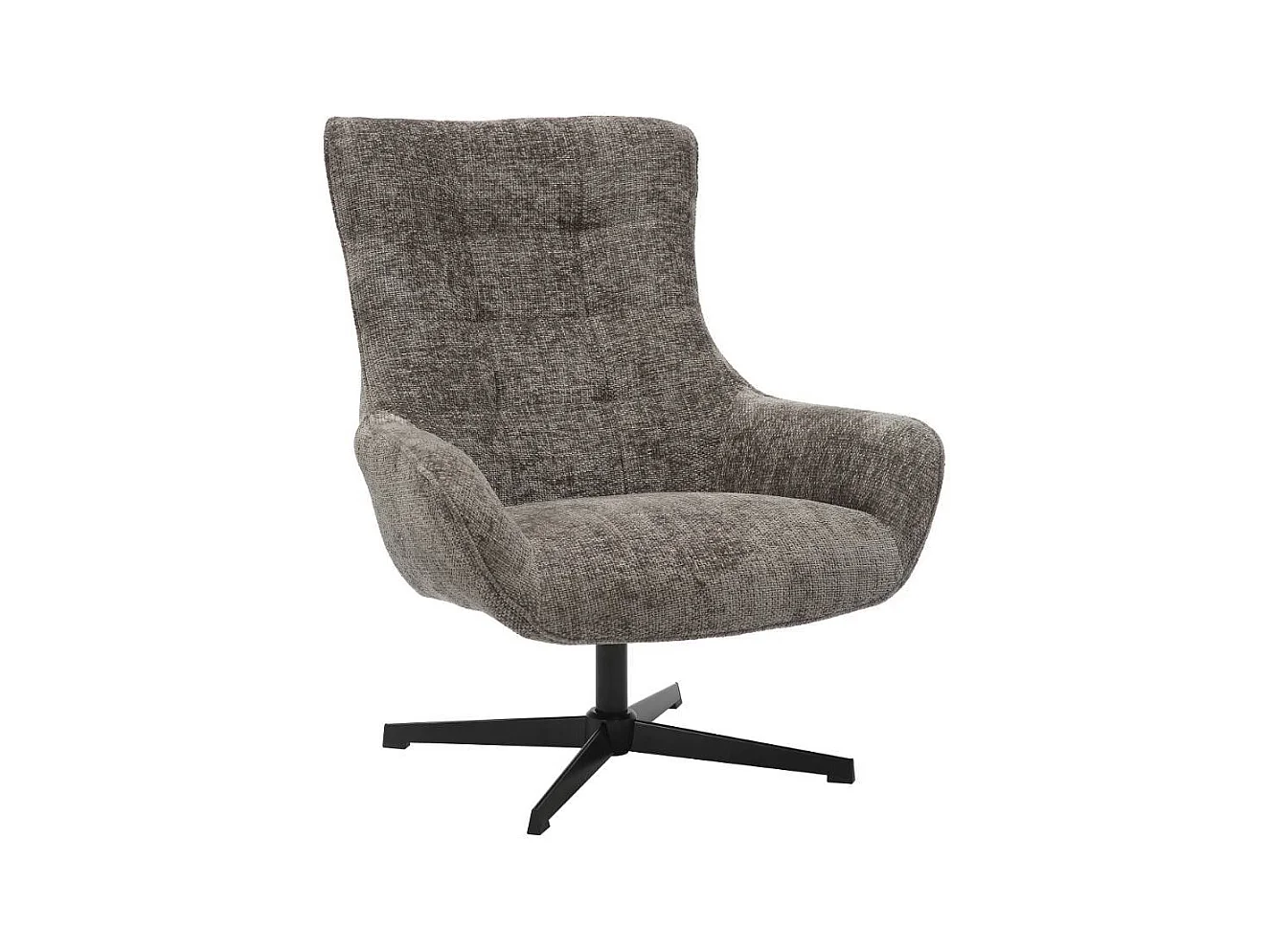 Wohnzimmersessel Drehsessel aus Chenillegewebe mit Sterngestell