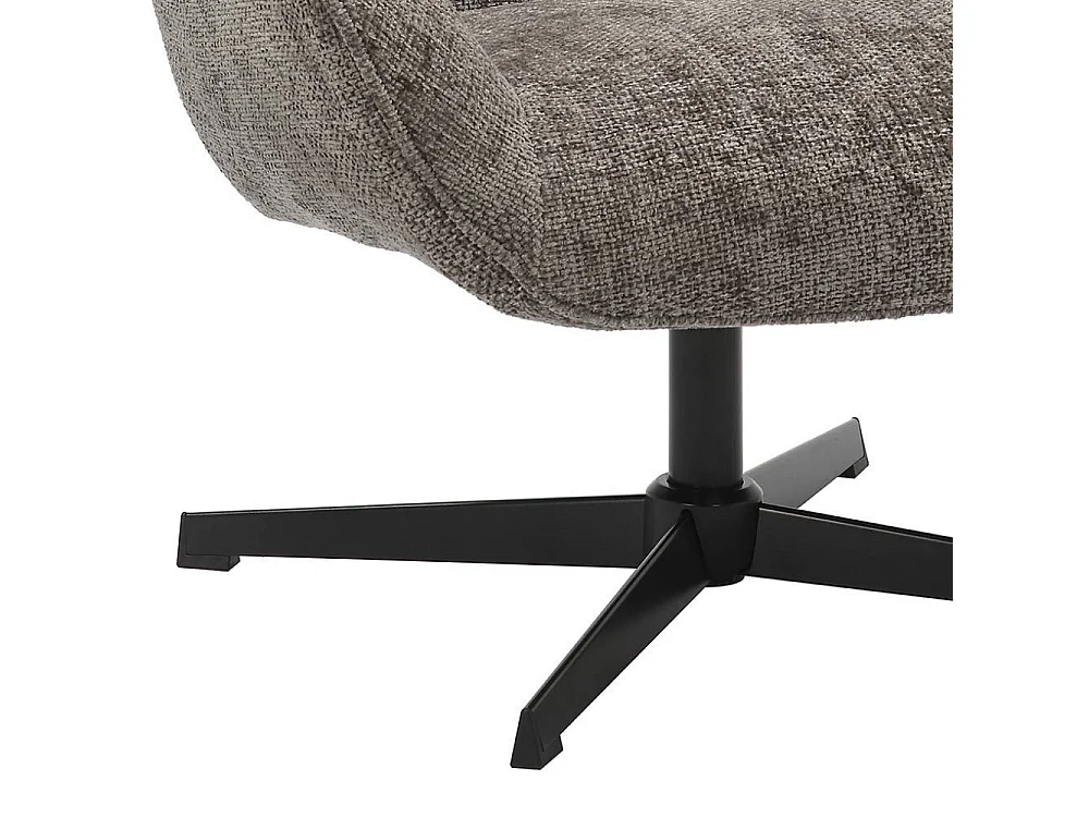 Wohnzimmersessel Drehsessel aus Chenillegewebe mit Sterngestell