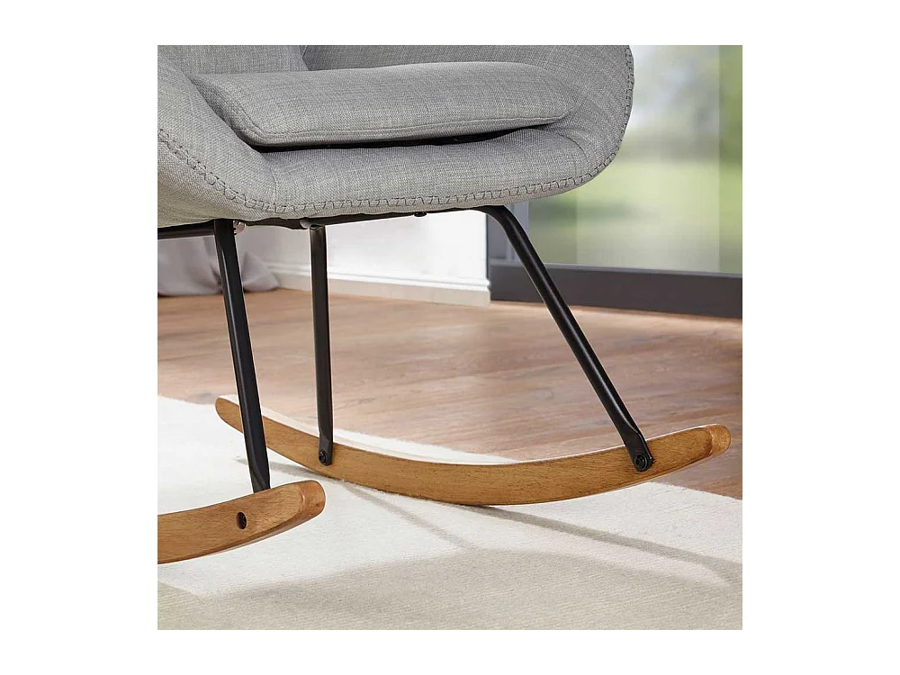 Schaukel Wohnzimmersessel in Grau Webstoff 110 cm hoch