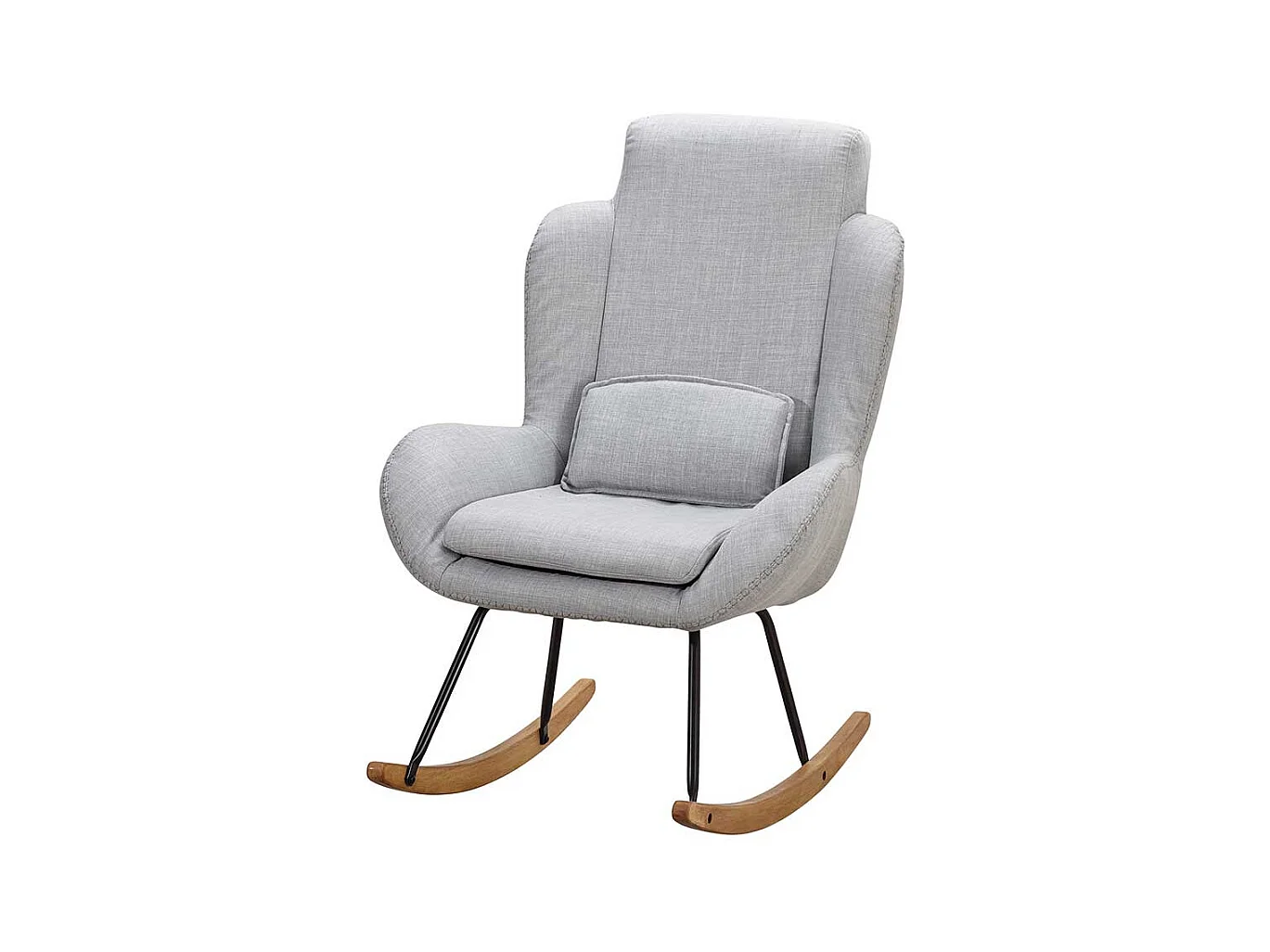 Schaukel Wohnzimmersessel in Grau Webstoff 110 cm hoch