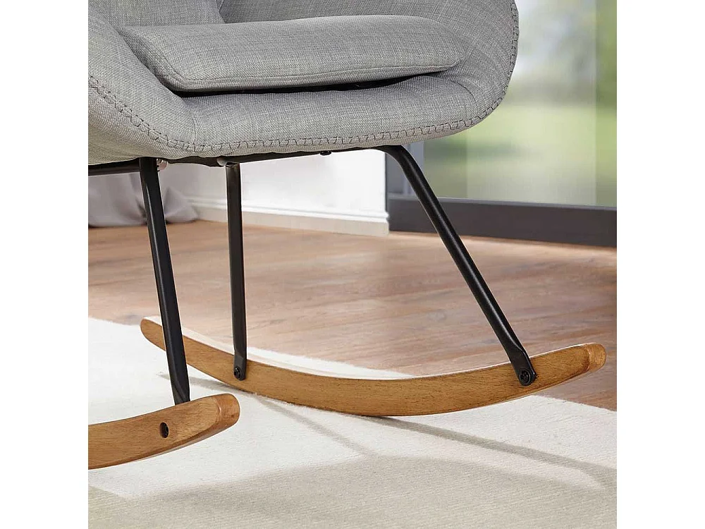 Schaukel Wohnzimmersessel in Grau Webstoff 110 cm hoch