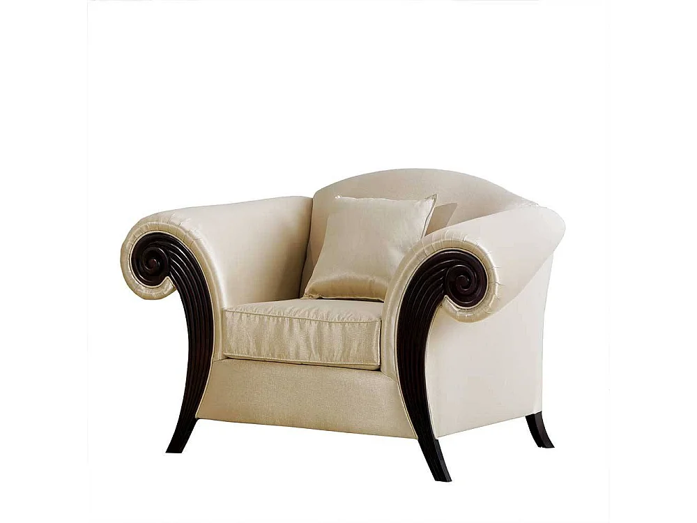 Hochwertiger Sessel im klassischen Stil Beige und Dunkelbraun