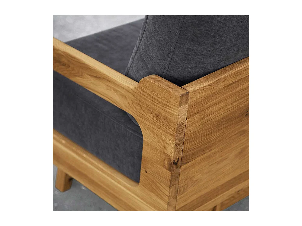 Einzelsessel in Hellgrau Webstoff Retro Design