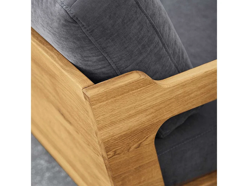 Einzelsessel in Hellgrau Webstoff Retro Design