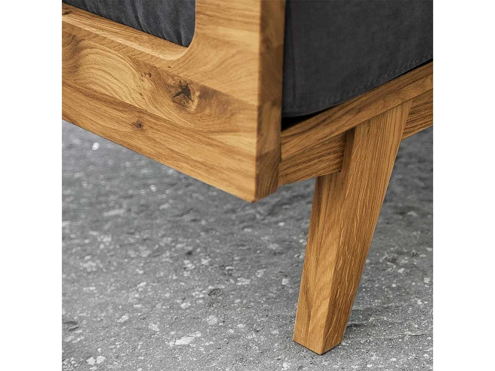 Einzelsessel in Hellgrau Webstoff Retro Design