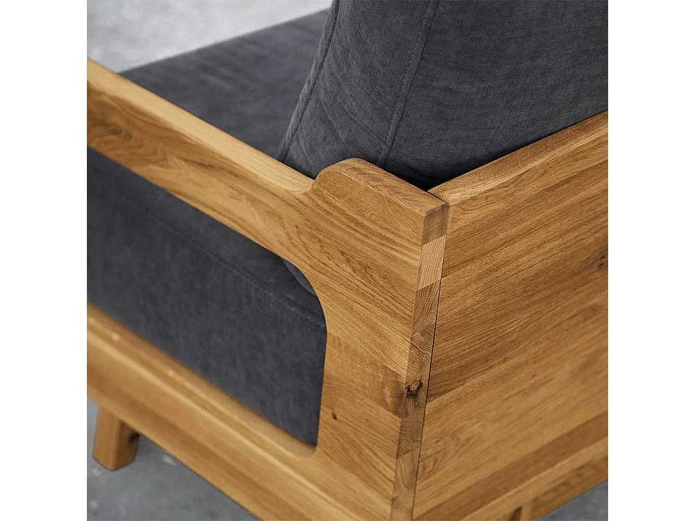 Einzelsessel in Hellgrau Webstoff Retro Design