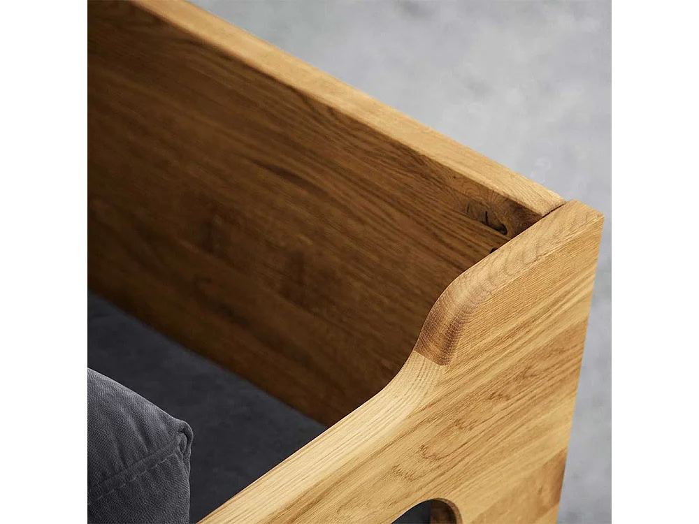 Einzelsessel in Hellgrau Webstoff Retro Design